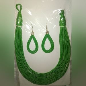 African style   matching necklace and earrings set